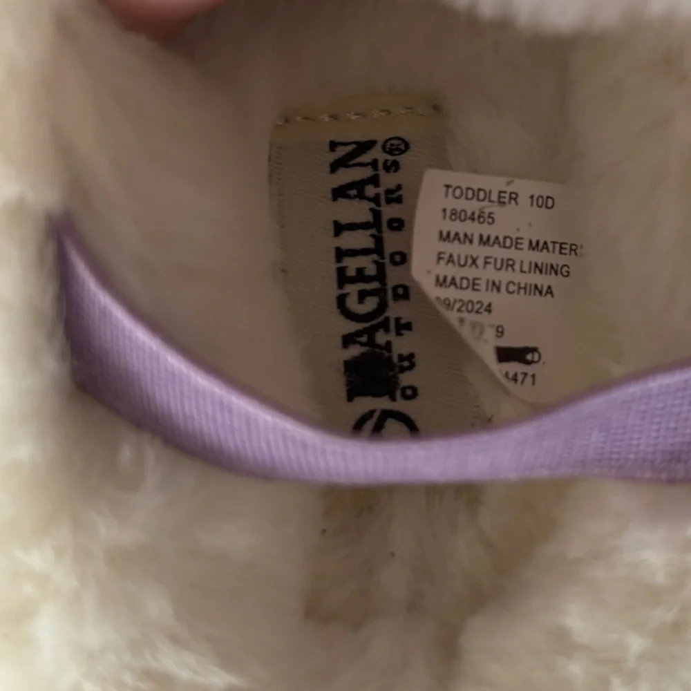 Magellan Outdoors Sparkly Lavender Kids hard sole Slippers